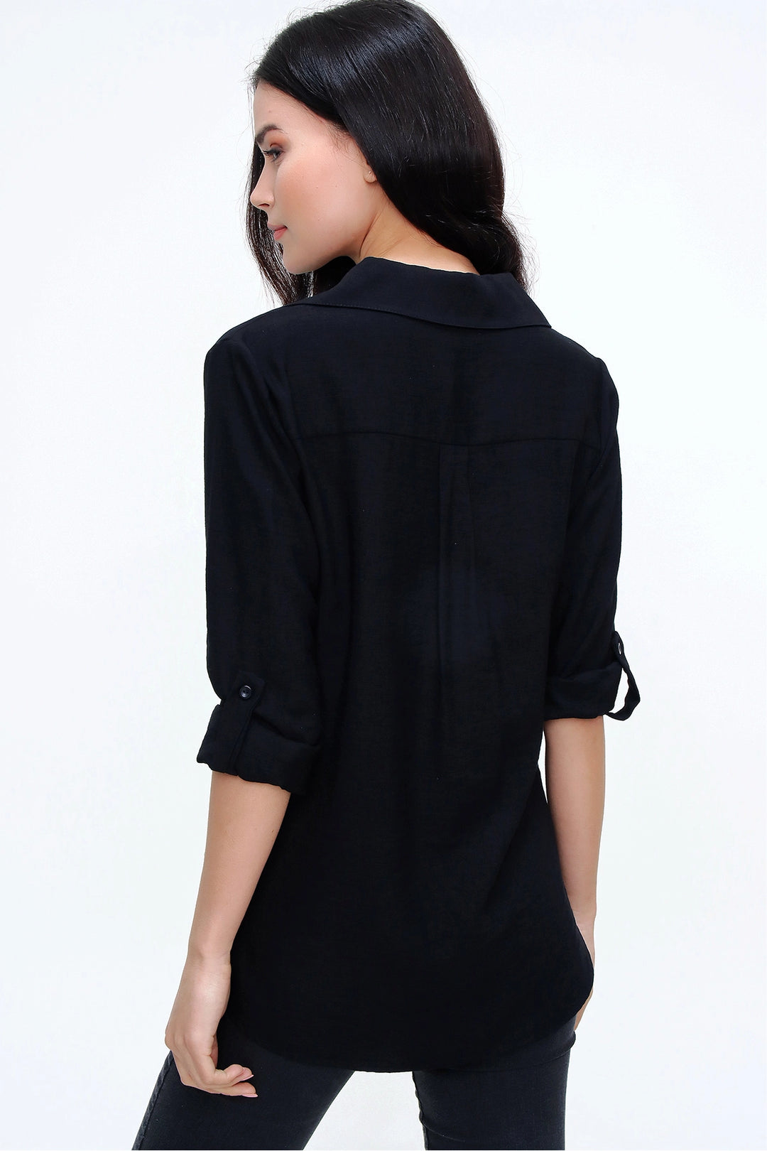 Black Linen Textured Shirt BCBSK-25700-3043 - Onteniente