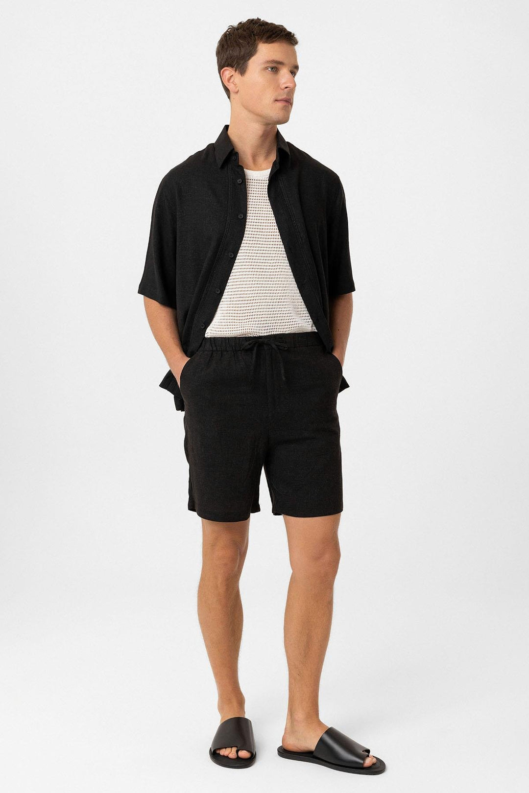 ANT Antioch Black Linen Blend Men's Shorts - Bergisch Gladbach