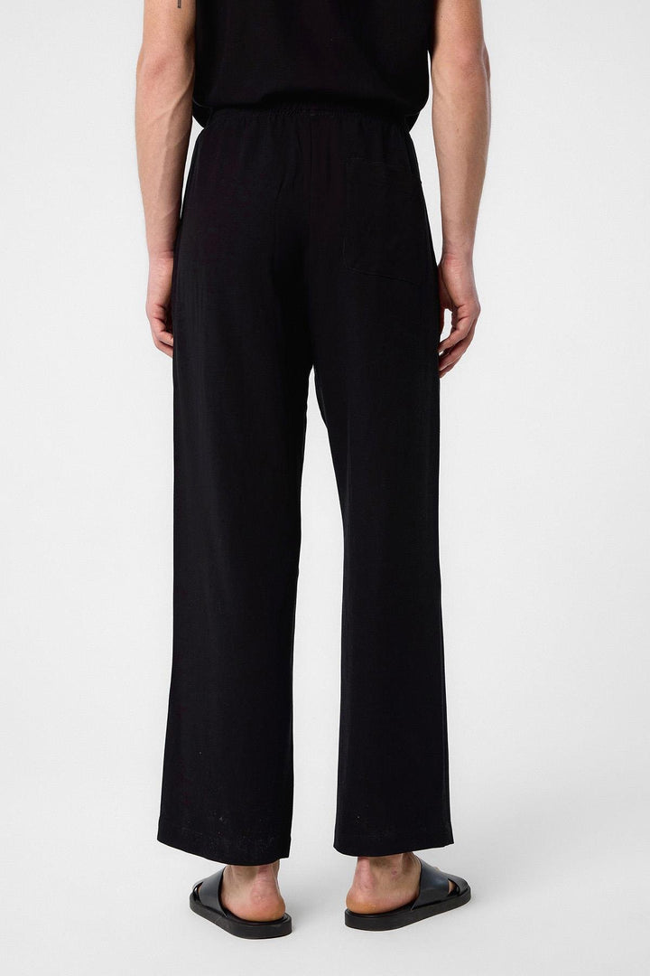 ANT Antioch Black Linen Blend Jogger Men's Pants - Lisbon