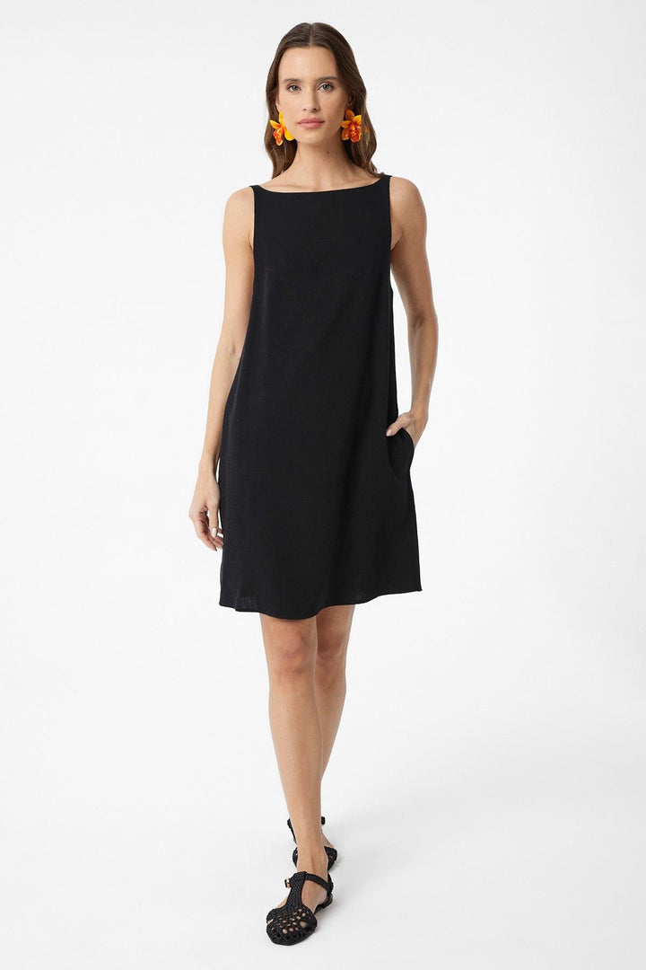 ANT Antioch Black Linen Blend Women's Mini Dress - Oro Valley