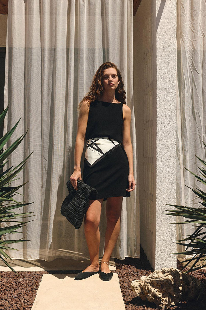 ANT Antioch Black Linen Blend Women's Mini Dress - Saratoga Springs