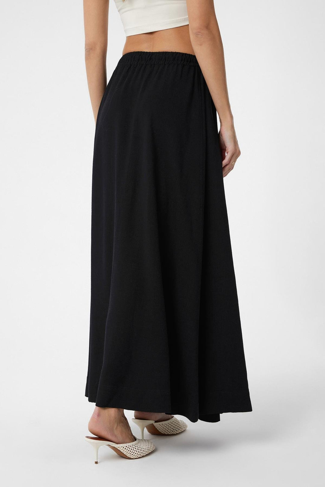 ANT Antioch Black Linen Blend Women's Long Skirt - Dubno