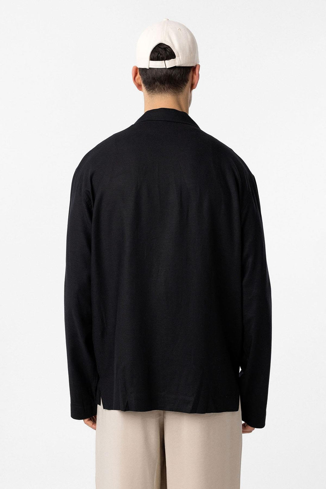 ANT Antioch Black Linen Blend Relax Fit Men's Shirt - Murcia