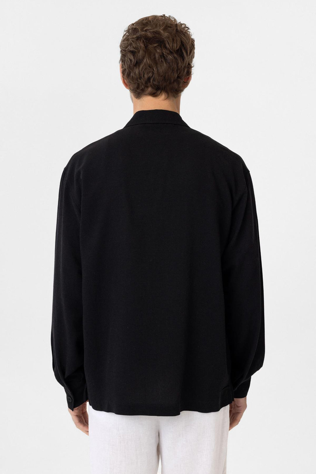 ANT Antioch Black Linen Blend Relaxed Fit Men's Shirt - Porirua