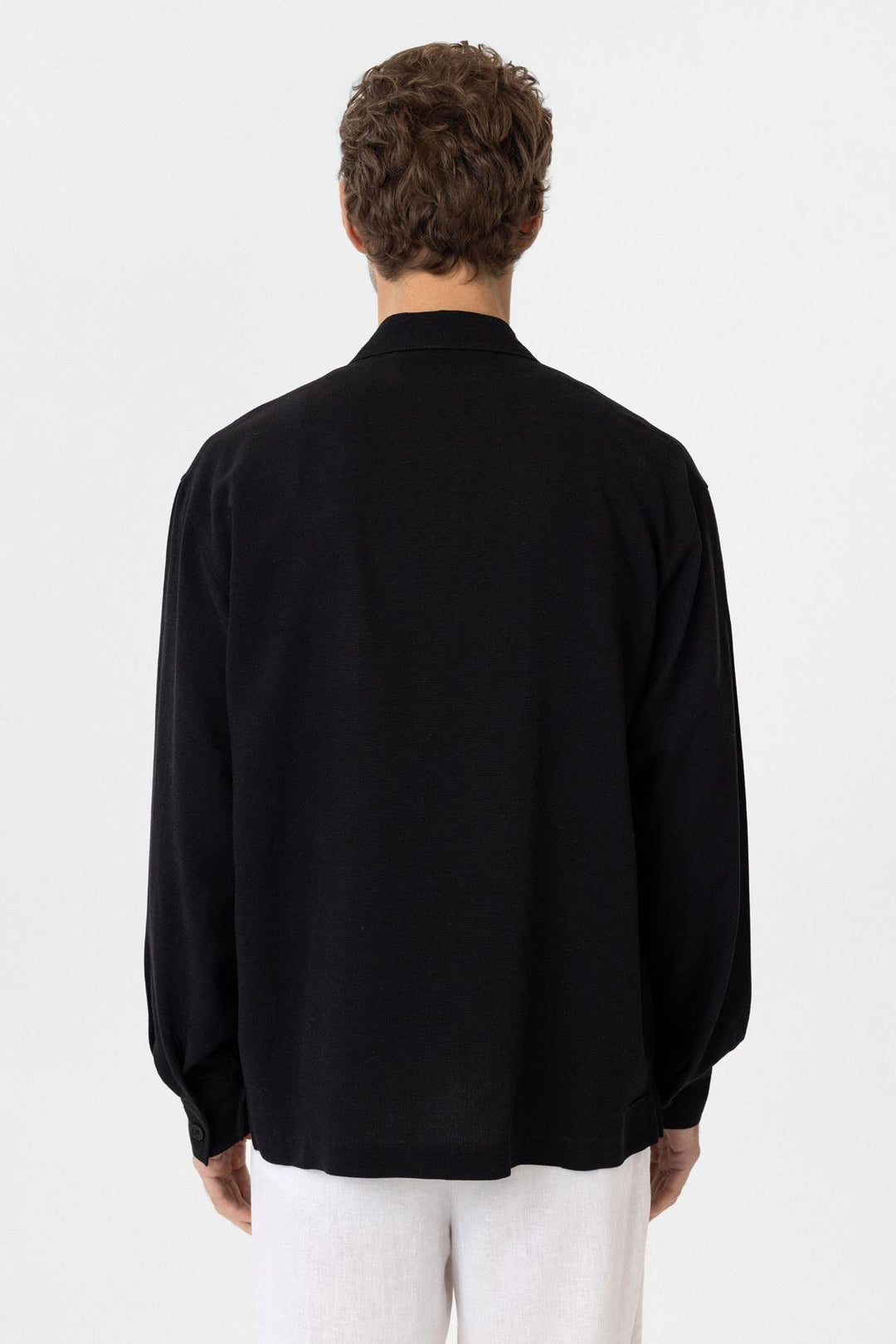 ANT Antioch Black Linen Blend Relaxed Fit Men's Shirt - Porirua