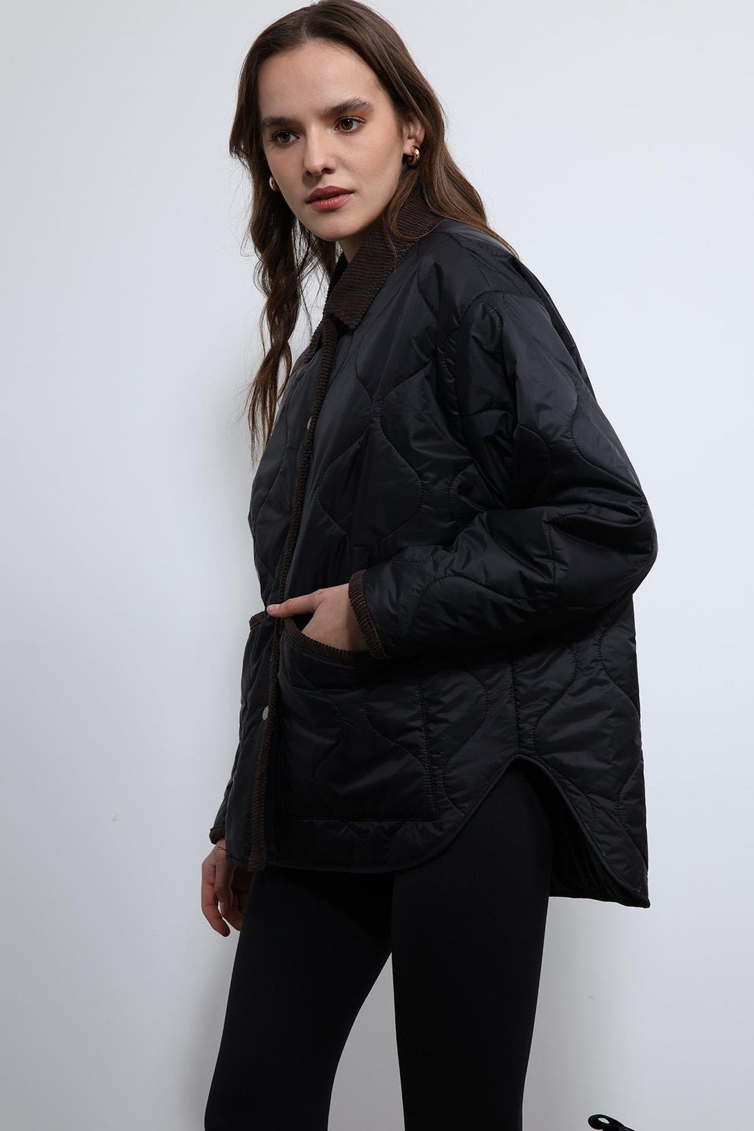 ANT Antioch Siyah Kontrast Yaka Desenli Mont - Moreno Valley