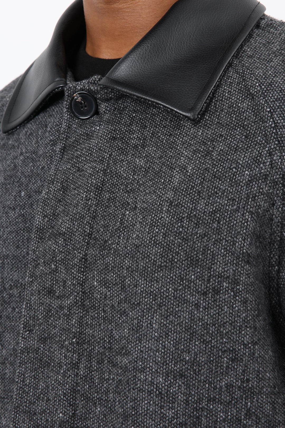 ANT Antioch Siyah Kontrast Yaka Erkek Kaban - Desio