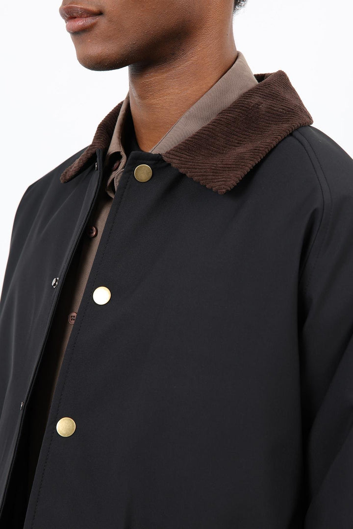 ANT Antioch Black Contrast Collar Men's Coat - Leamington