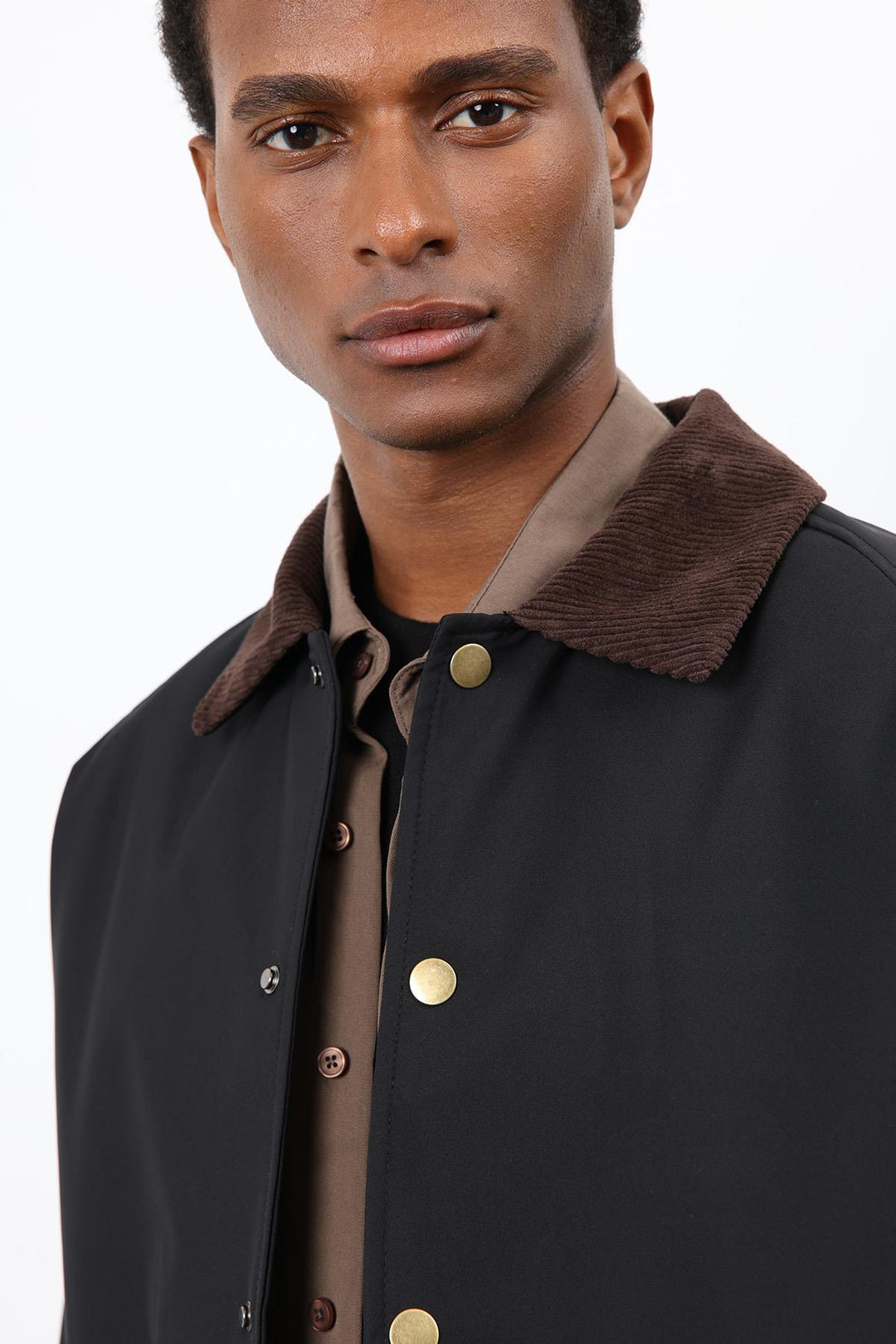 ANT Antioch Black Contrast Collar Men's Coat - Leamington