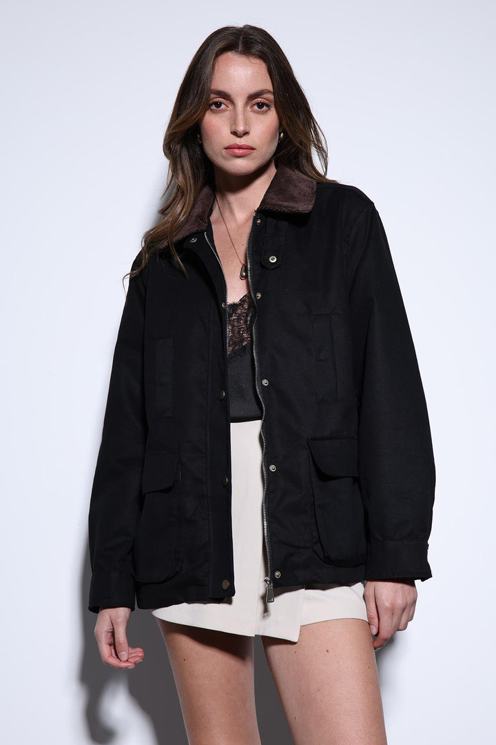 ANT Antioch Black Contrast Collar Women's Jacket - Ballarat