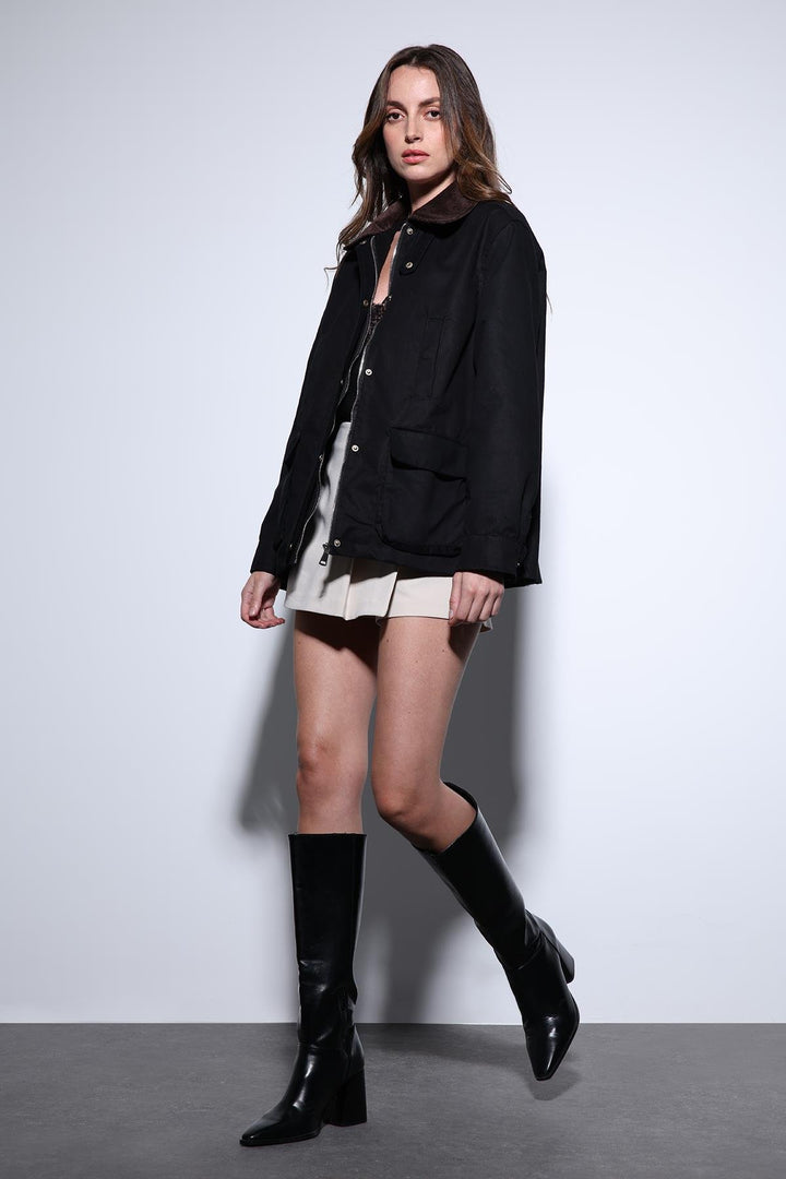 ANT Antioch Black Contrast Collar Women's Jacket - Ballarat