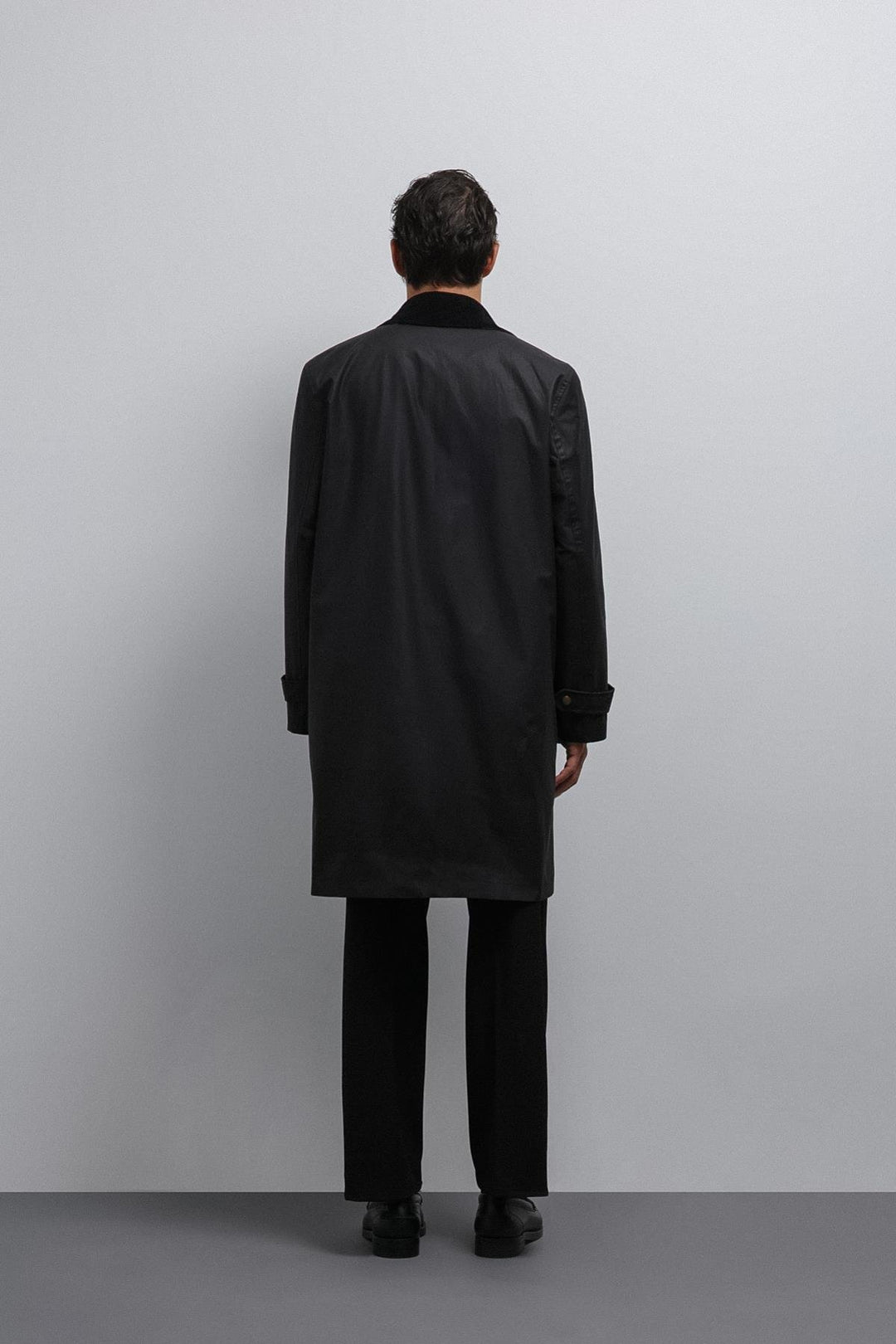 ANT Antioch Black Contrast Collar Technical Men's Trench Coat - Ciudad Manuel Doblado