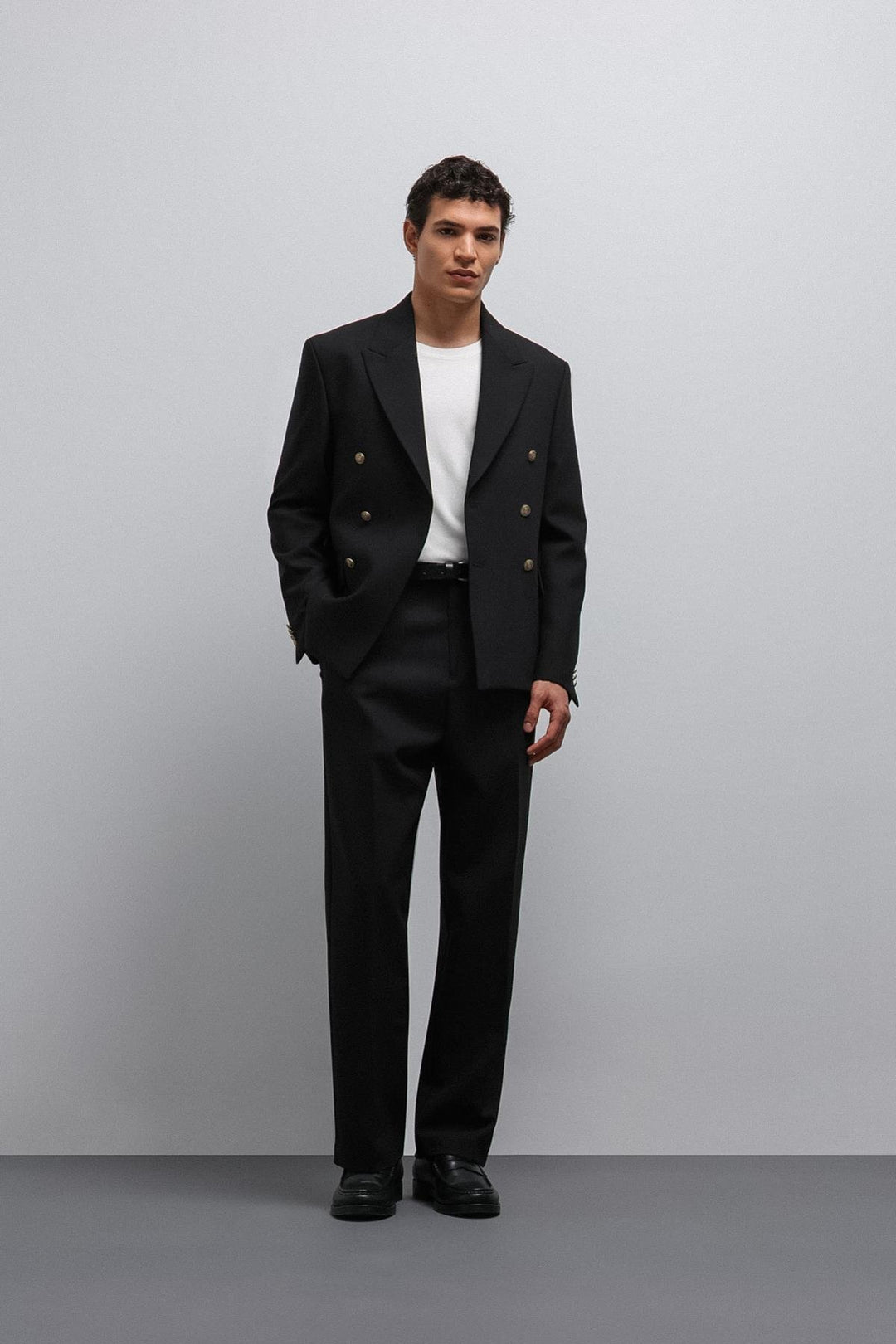 ANT Antioch Black Double Breasted Men's Blazer Jacket - Royal Palm Beach