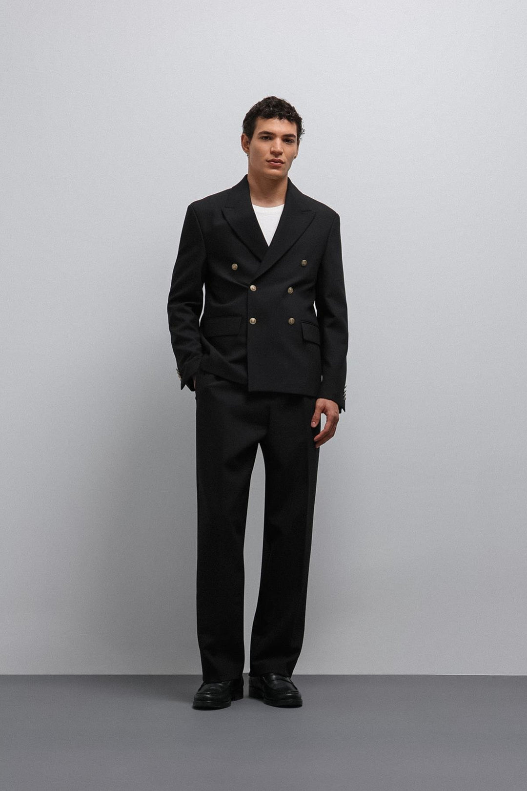 ANT Antioch Black Double Breasted Men's Blazer Jacket - Royal Palm Beach