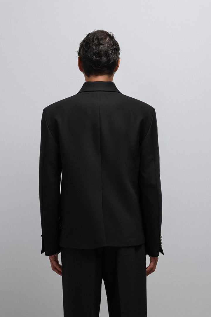ANT Antioch Black Double Breasted Men's Blazer Jacket - Royal Palm Beach