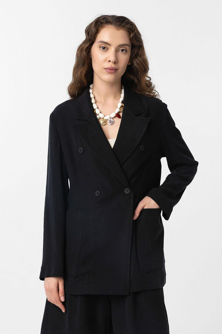 ANT Antioch Black Crossed Women's Blazer Jacket - Sydney