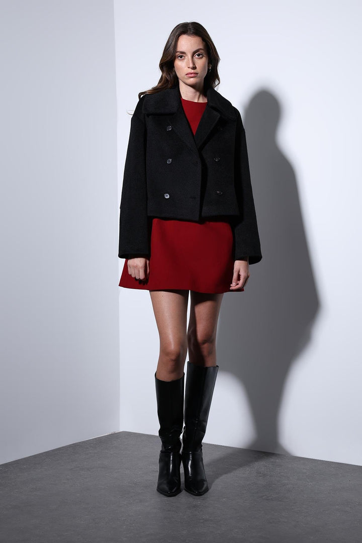 ANT Antioch Black Wrap Women's Short Coat - Montauban