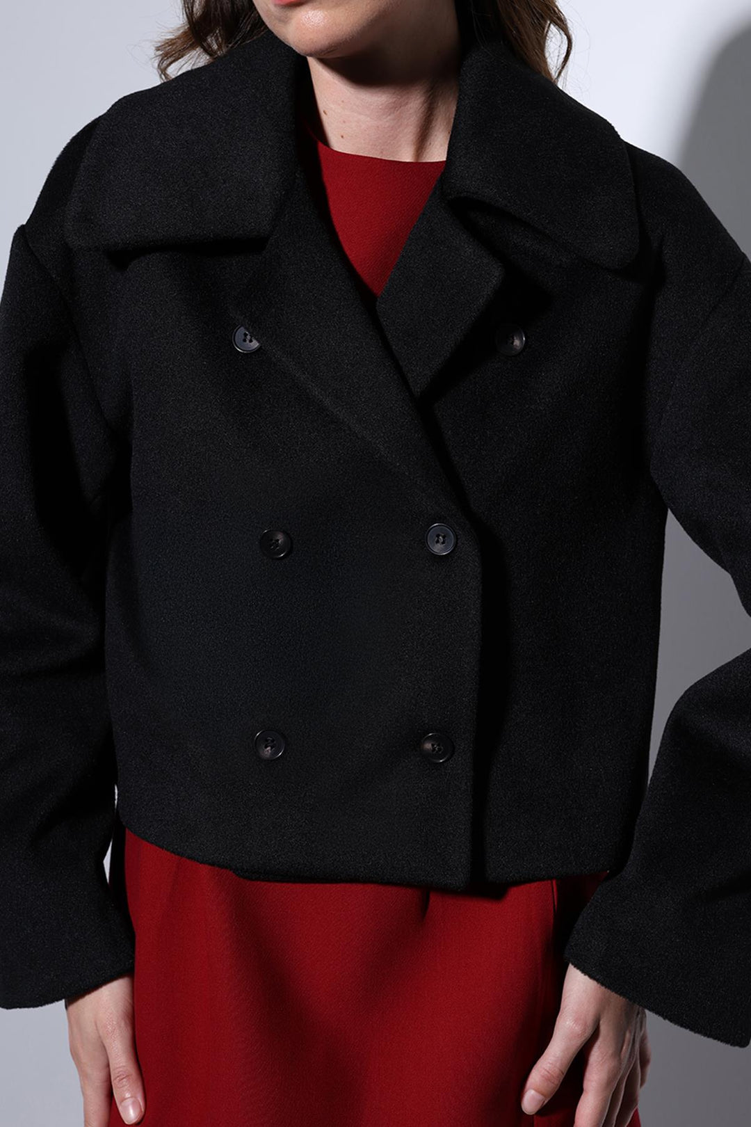 ANT Antioch Black Wrap Women's Short Coat - Seevetal