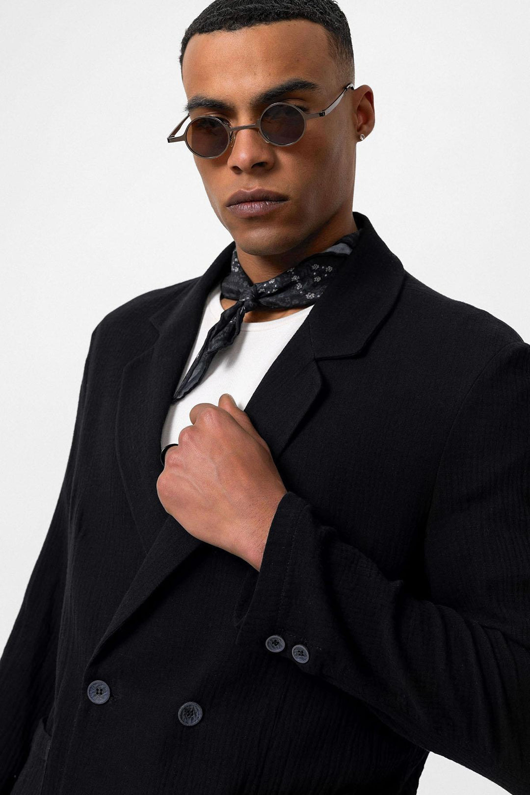 ANT Antioch Black Double Breasted Unlined Men's Blazer Jacket - Bristol