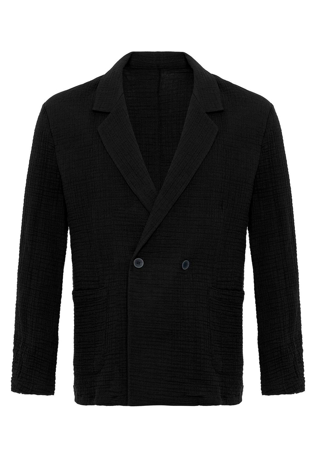 ANT Antioch Black Double Breasted Unlined Men's Blazer Jacket - Bristol