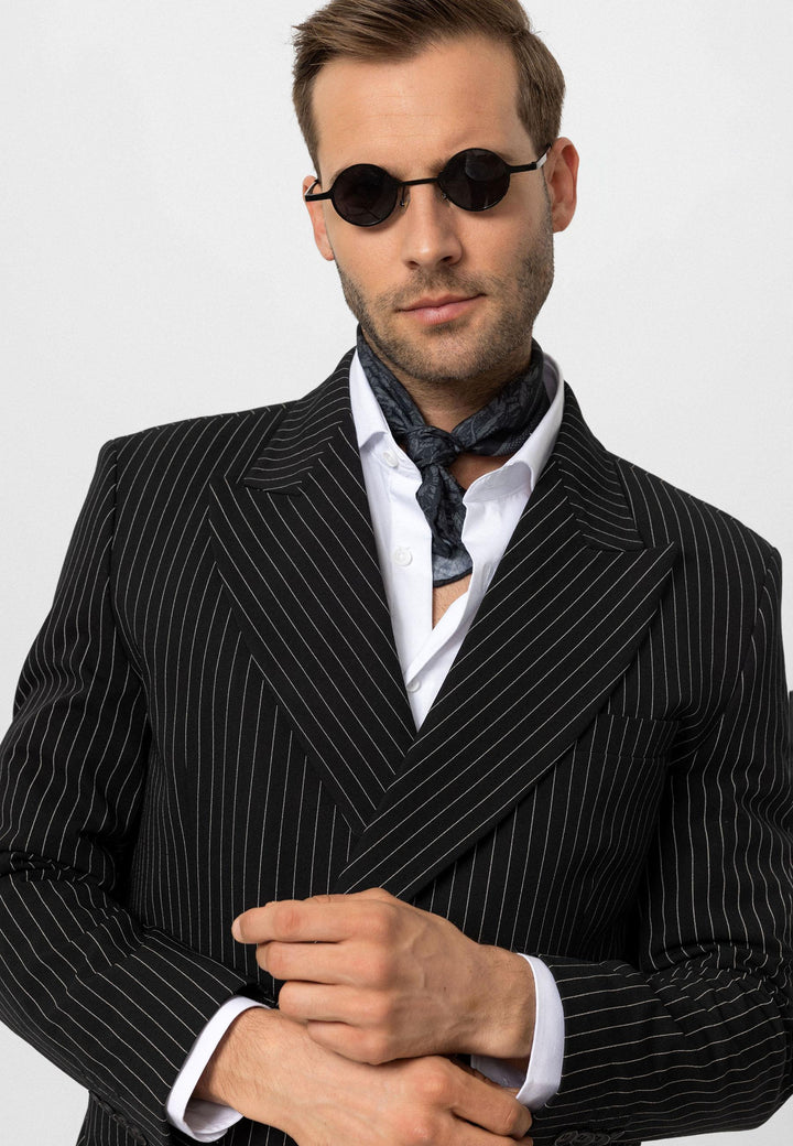 ANT Antioch Siyah Kruvaze Kapama Çizgili Erkek Blazer Ceket - Finglas