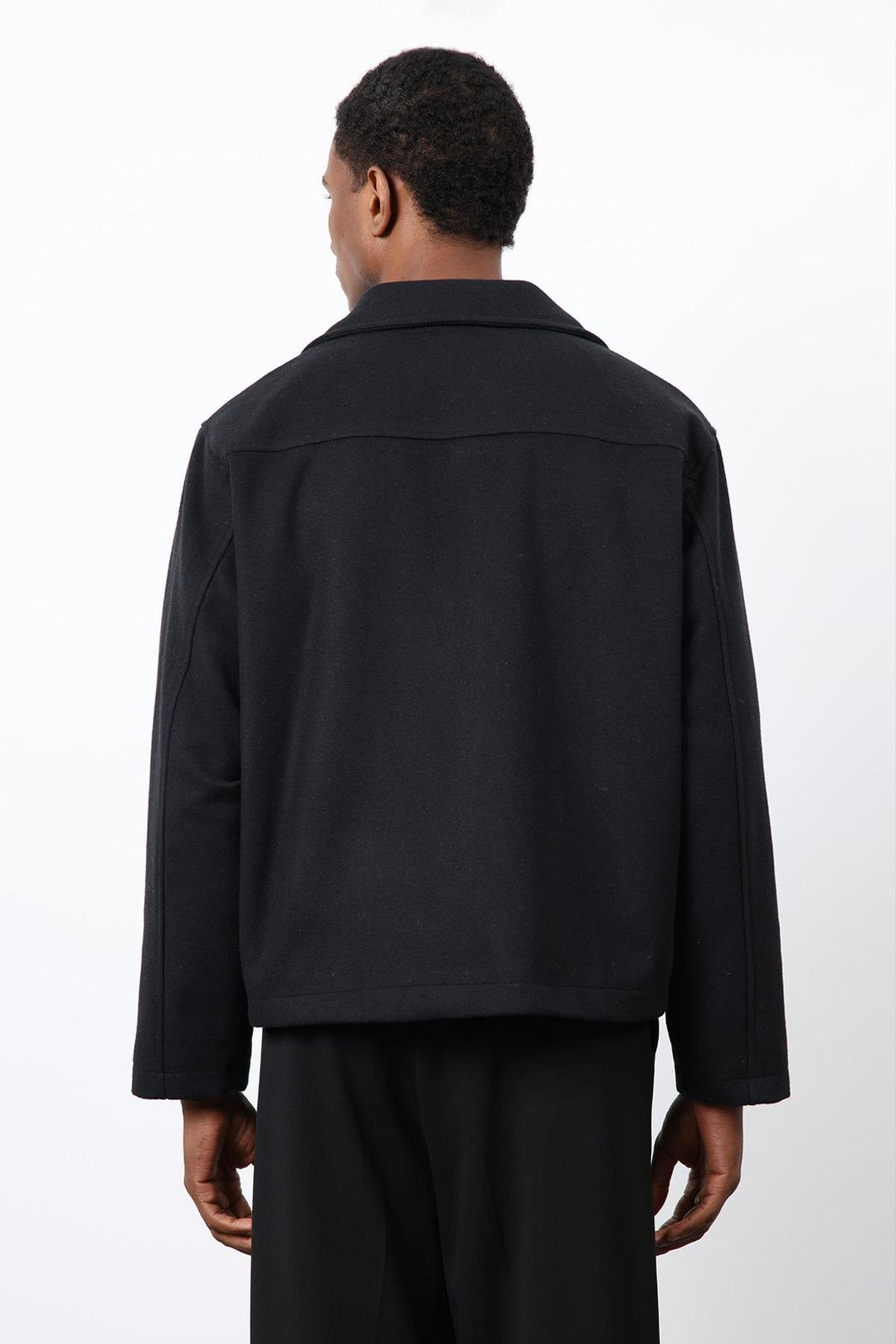 ANT Antioch Siyah Kruvaze Kapama Kısa Erkek Kaban - Madison