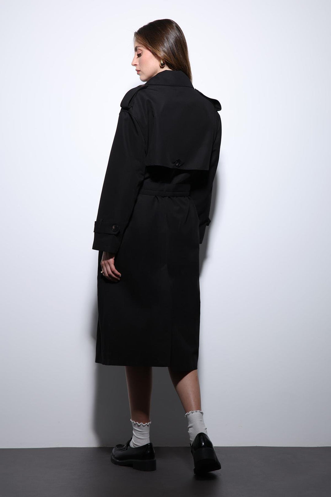 ANT Antioch Black Double-Breasted Belted Women's Trench Coat - Rheda-Wiedenbrück