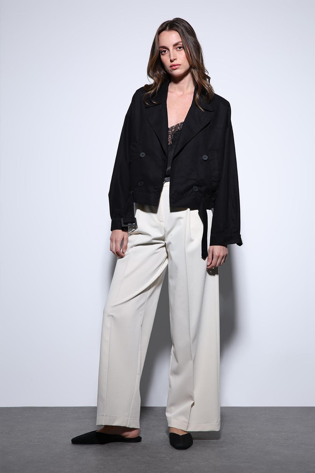 ANT Antioch Black Wrap Short Women's Trench Coat - Nordhorn