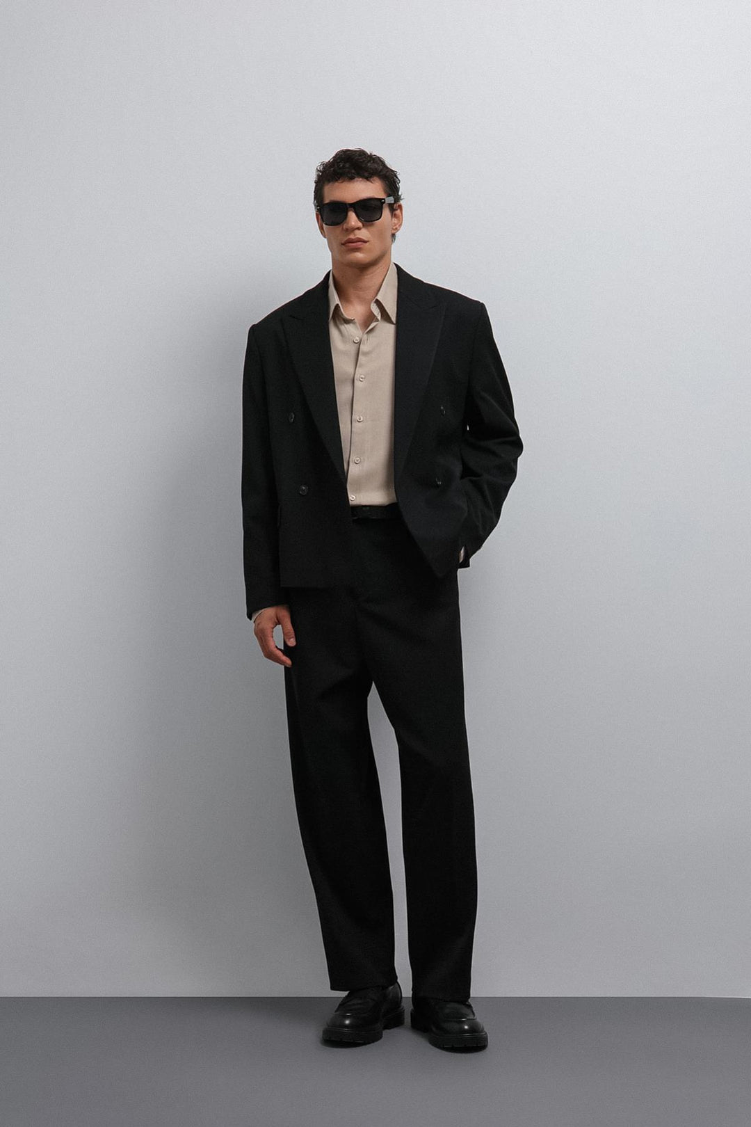 ANT Antioch Black Wrap Relax Crop Fit Blazer Jacket - Calumet City