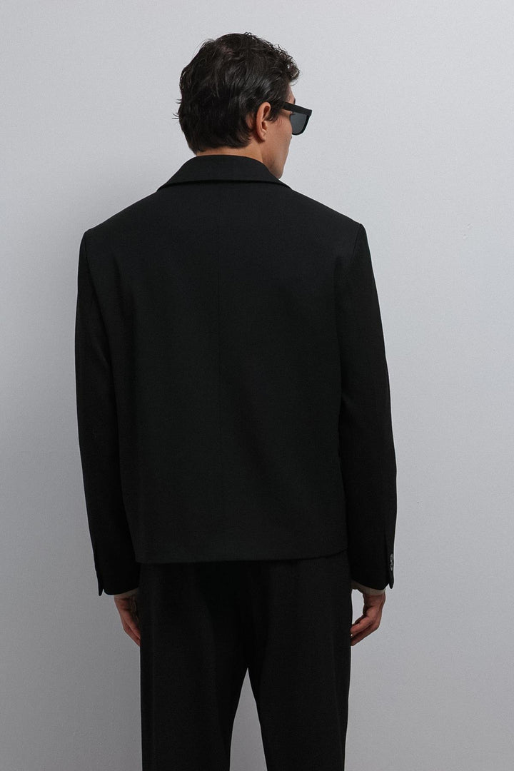 ANT Antioch Black Wrap Relax Crop Fit Blazer Jacket - San Juan Despí