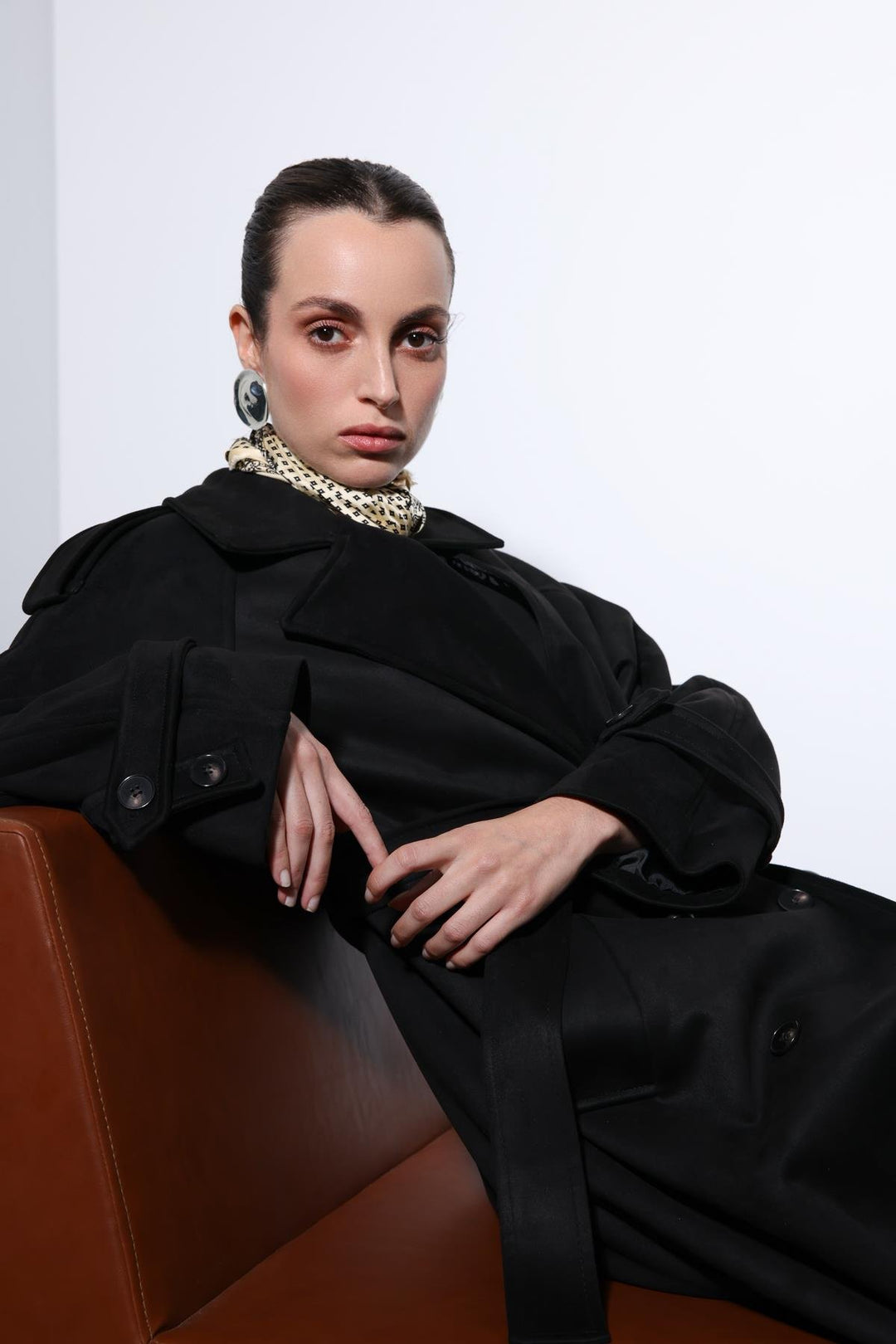 ANT Antioch Black Faux Suede Premium Women's Trench Coat - Lowell