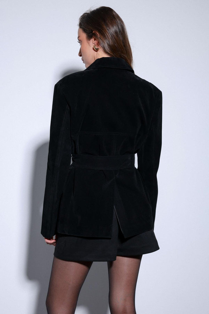 ANT Antioch Black Belted Suede Women's Jacket - Mississauga