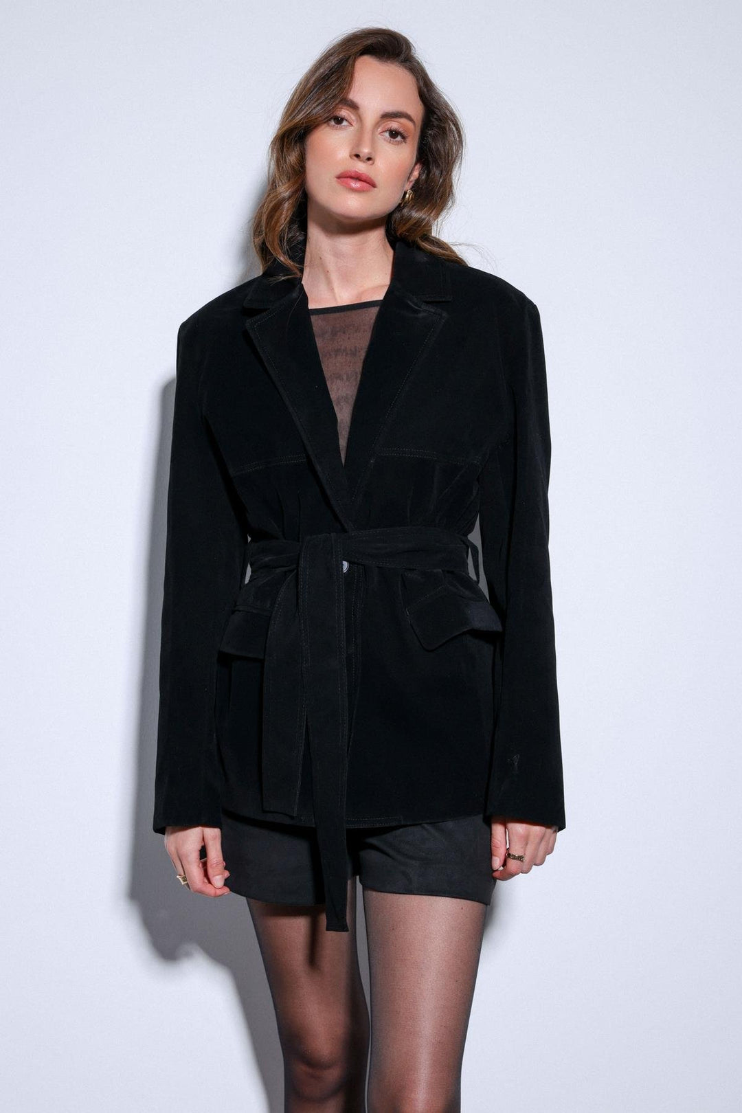 ANT Antioch Siyah Kuşak Bağlamalı Süet Kadın Ceket - Fort McMurray