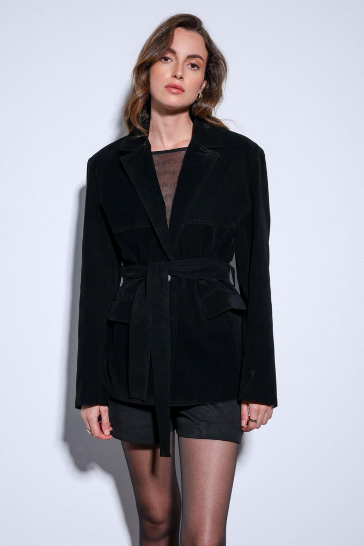 ANT Antioch Black Belted Suede Women's Jacket - Mississauga