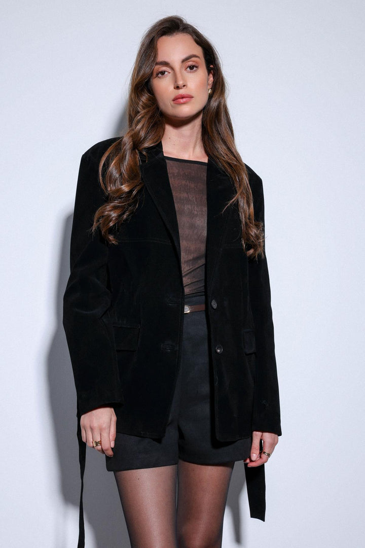 ANT Antioch Black Belted Suede Women's Jacket - Mississauga