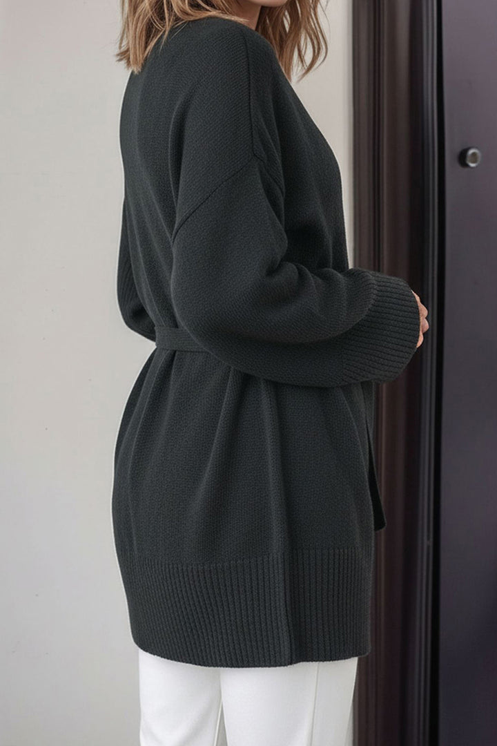 Black Belted Long Cardigan BCHPK-251237 - Mountain View