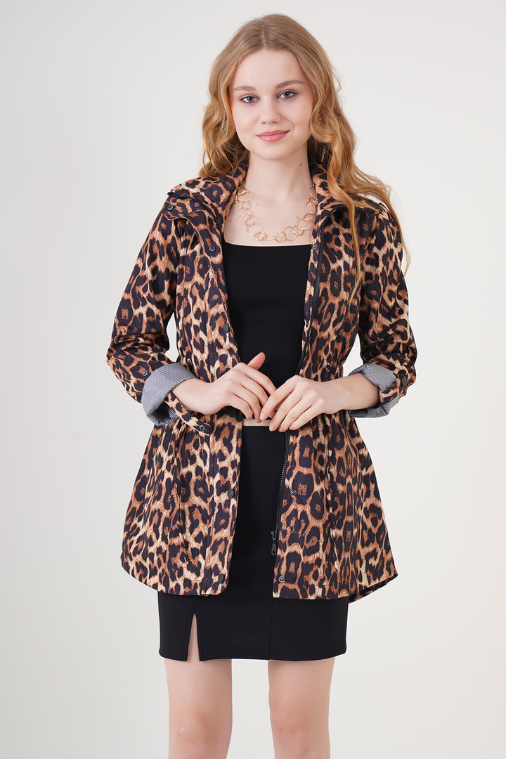 BGD Women Elasticated Waist Trenchcoat - Black - Altrincham