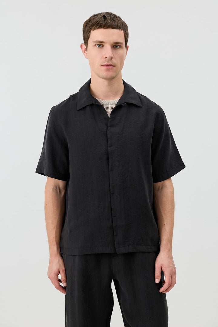 ANT Men's Shirt with Lyocell Blend and Hidden Buttons - Andover