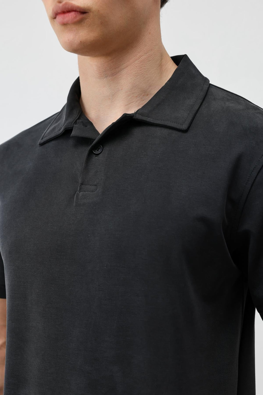 ANT Antioch Siyah Lyocell Karışımlı Polo Yaka Erkek T-Shirt - Colima