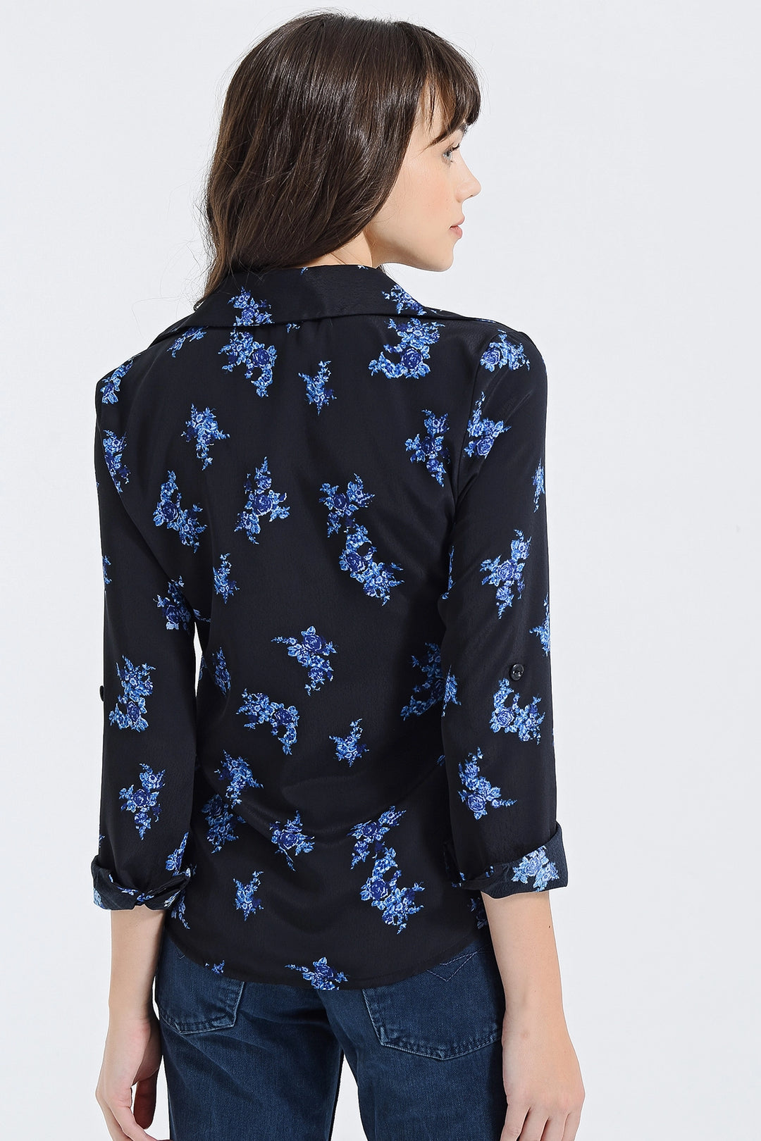 Black Blue Long Sleeve Buttoned Oversized Shirt BCBSK-25700-2711 - Las Cruces