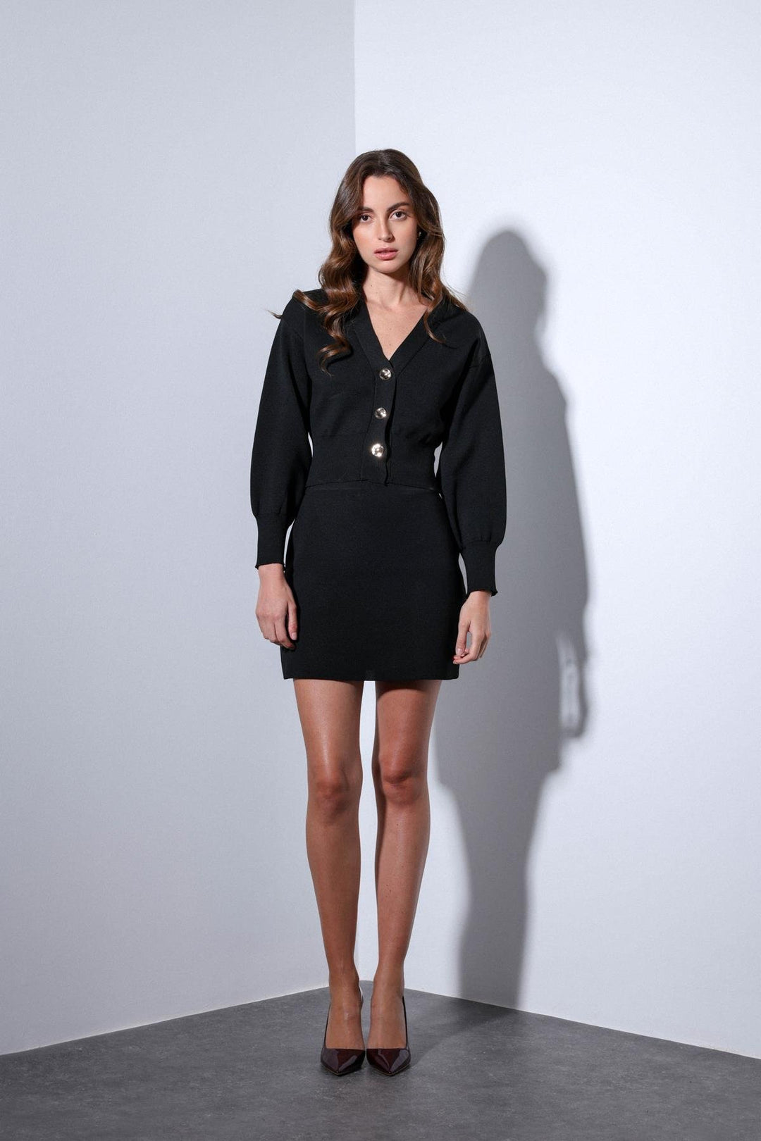 ANT Antioch Black Metal Button Women's Knit Cardigan - Braine-l’Alleud