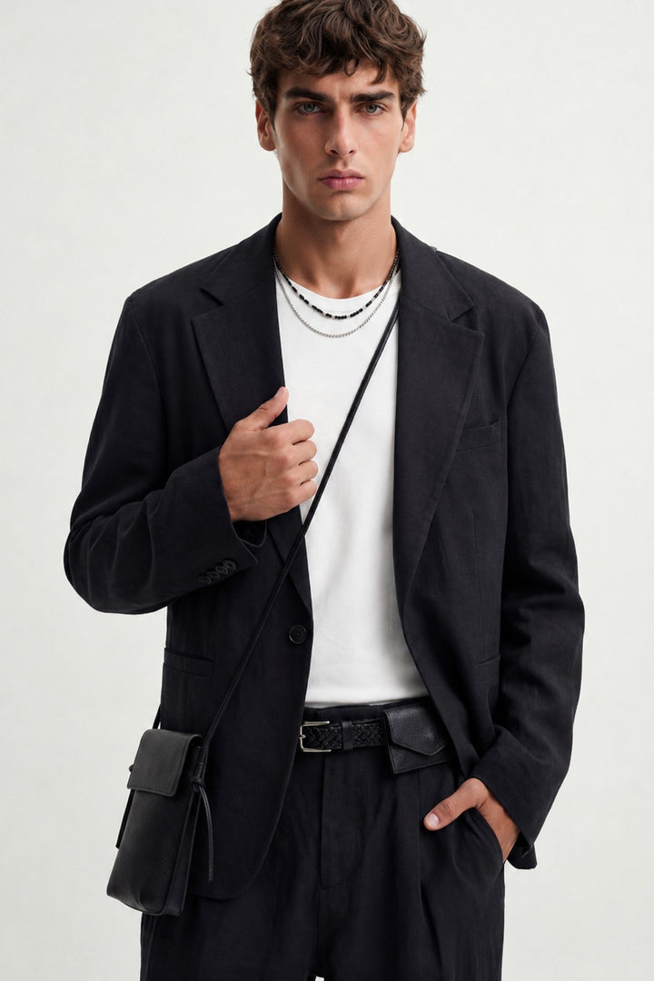 ANT Antioch Siyah Modal Karışımlı Relaxed Blazer Ceket - O Fallon