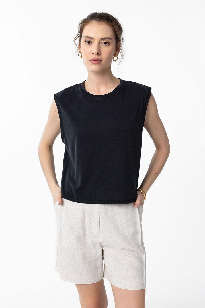 ANT Antioch Siyah Modal Kumaş Kadın T-Shirt - St. Albert