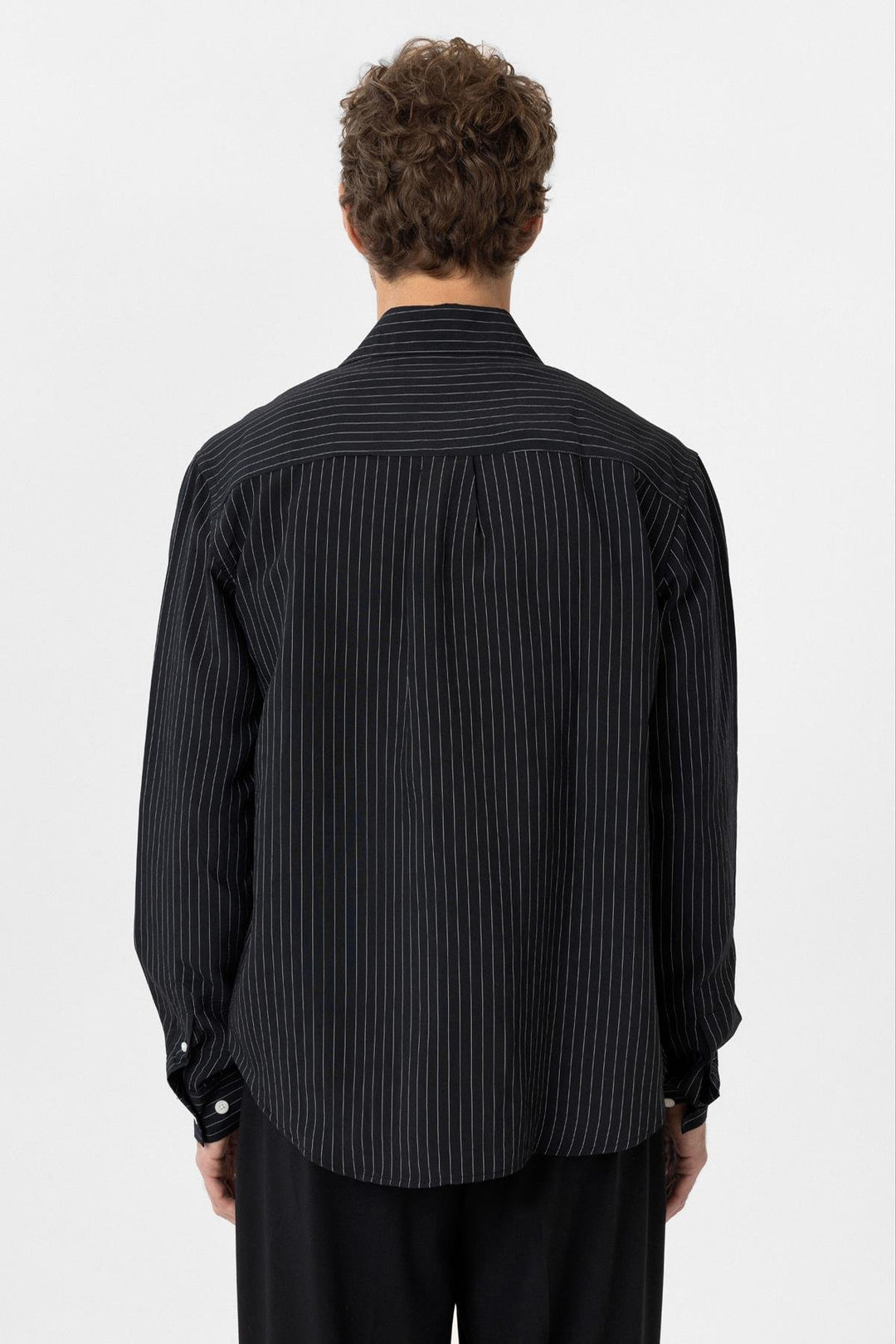 ANT Antioch Black Modal Fabric Relax Fit Striped Men's Shirt - Salinas Victoria