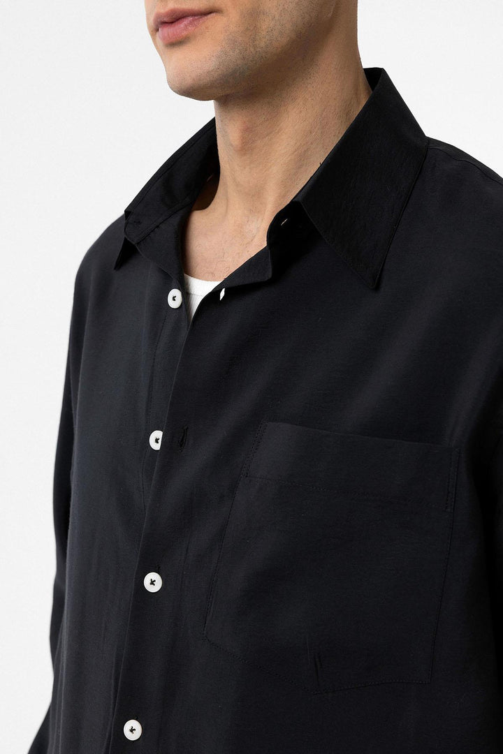 ANT Antioch Black Modal Fabric Relax Fit Men's Shirt - Jette