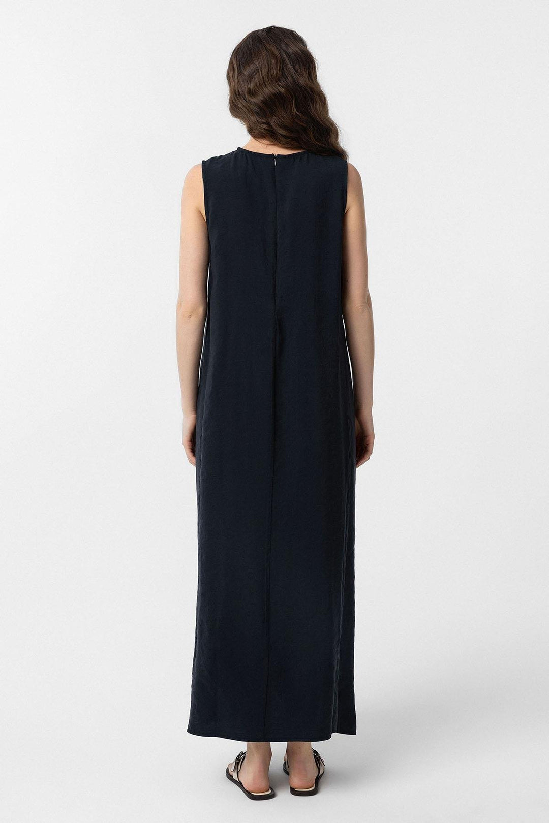 ANT Antioch Siyah Modal Midi Kadın Elbise - Goose Creek