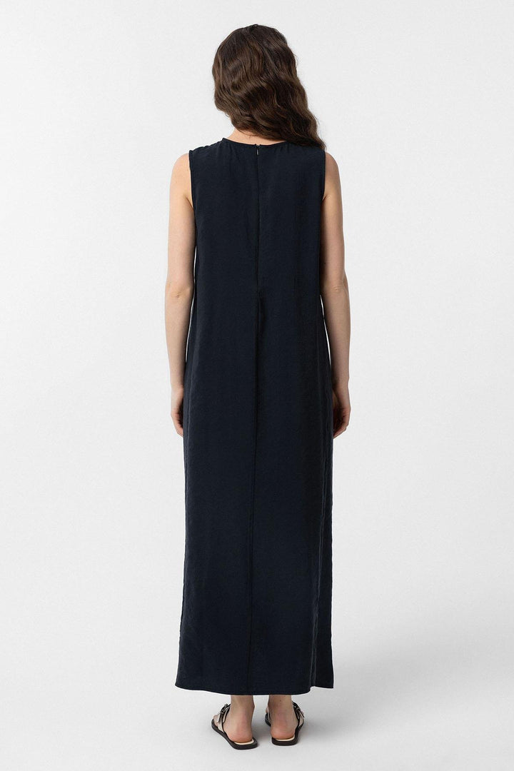 ANT Antioch Siyah Modal Midi Kadın Elbise - Goose Creek