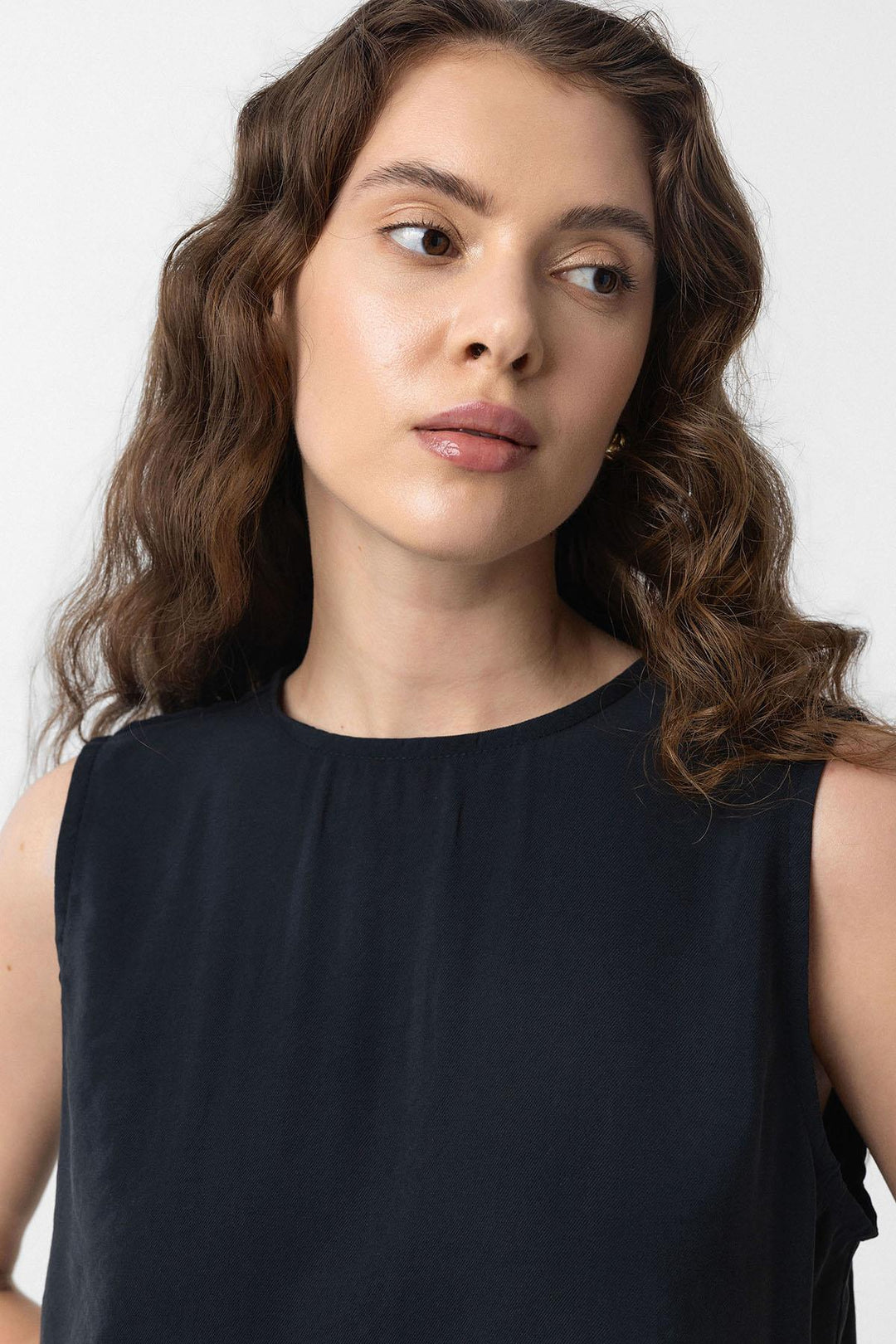 ANT Antioch Siyah Modal Midi Kadın Elbise - Goose Creek