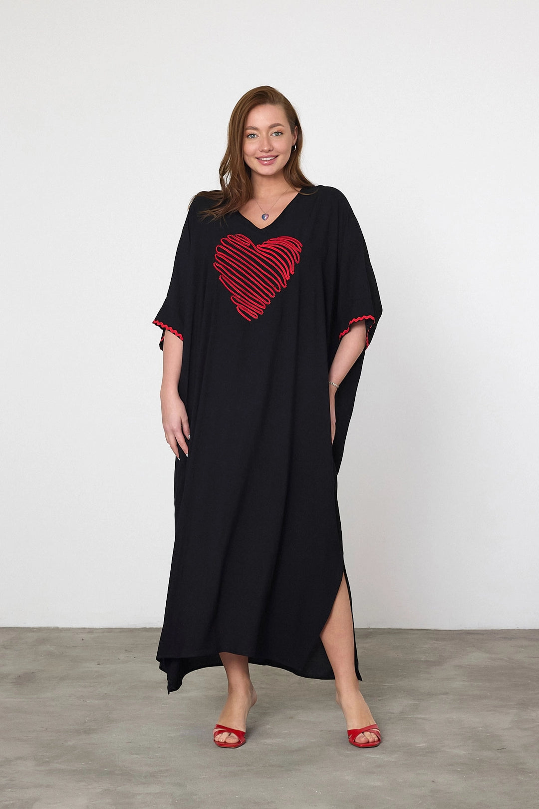 Maxi Boy Black Embroidered Woven Viscose Dress BCVL-25V034 - Berdiansk