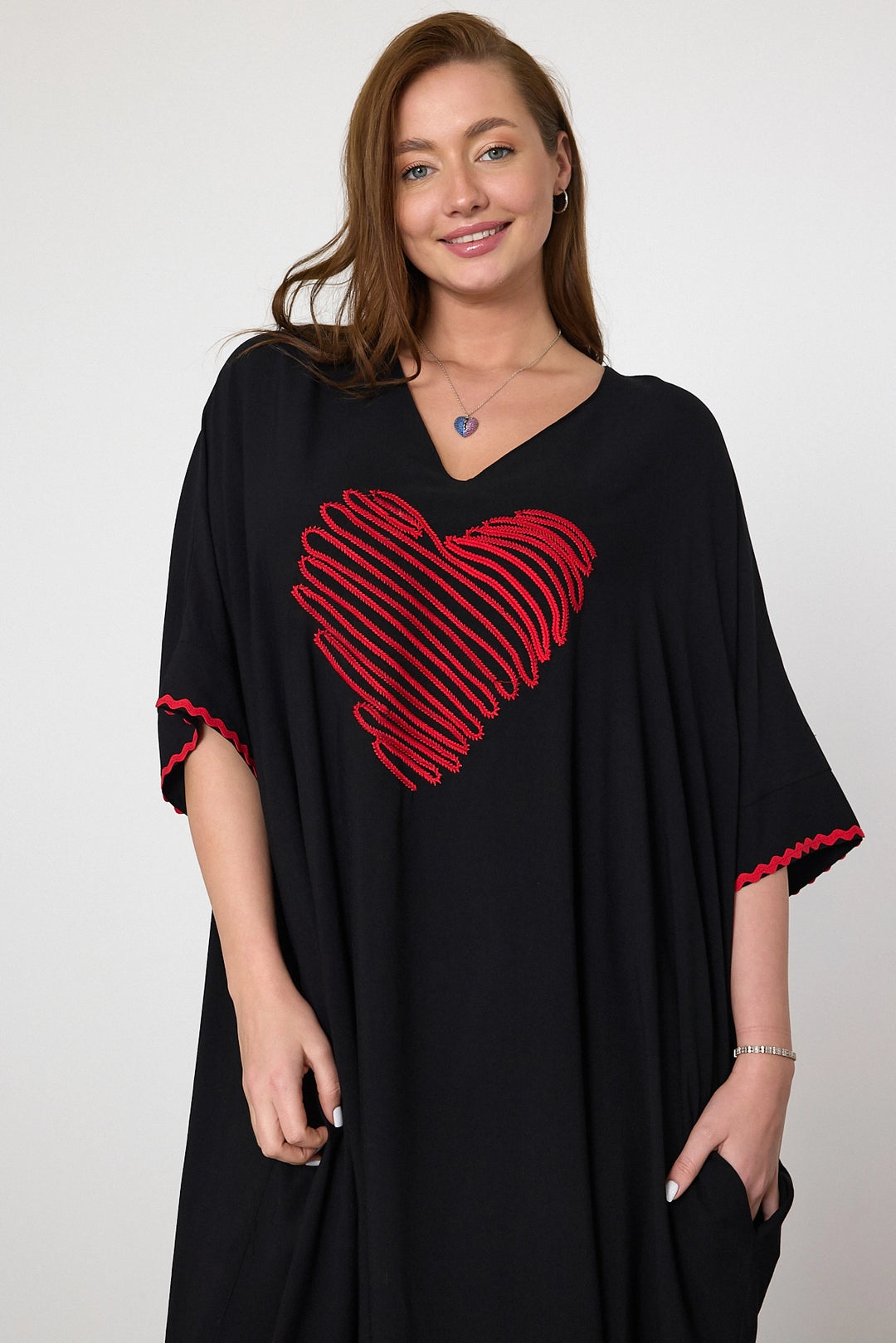 Maxi Boy Black Embroidered Woven Viscose Dress BCVL-25V034 - Berdiansk